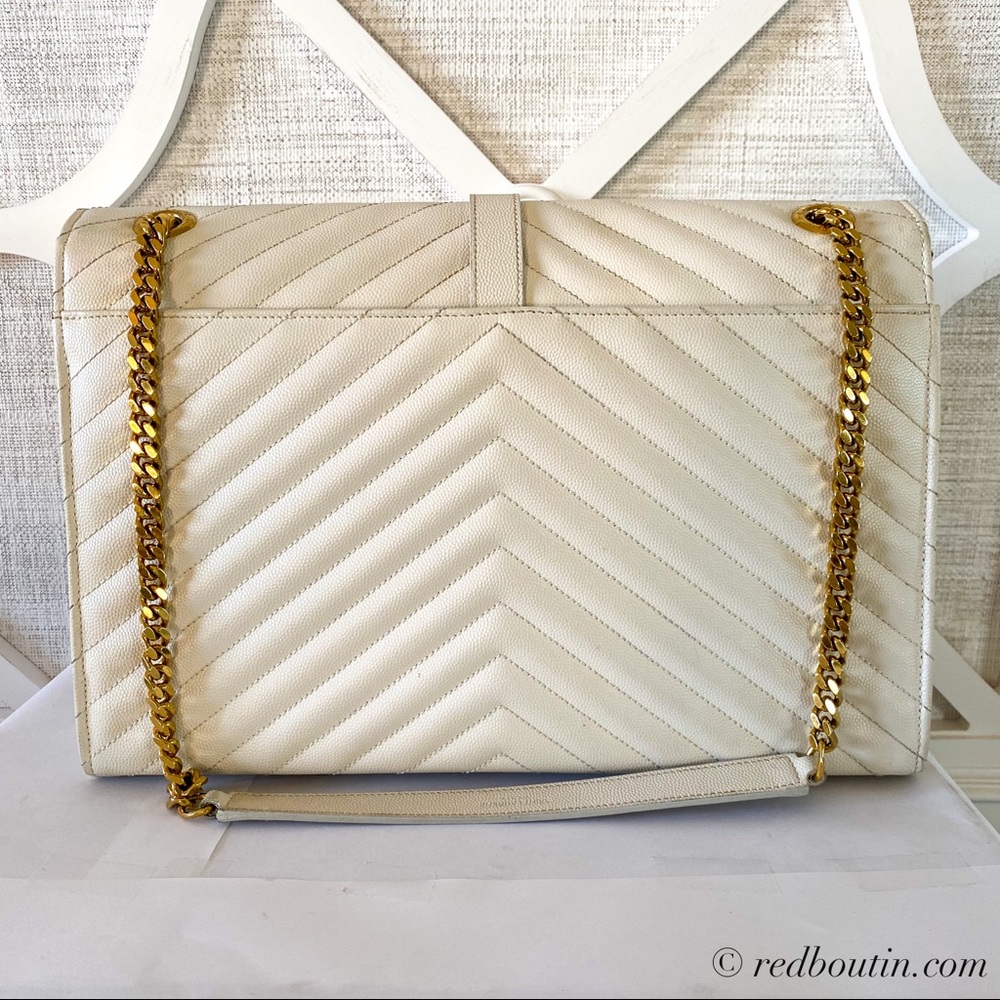 ♥️Sold Laurent YSL grained leather envelope bag LG - Picture 3 of 8